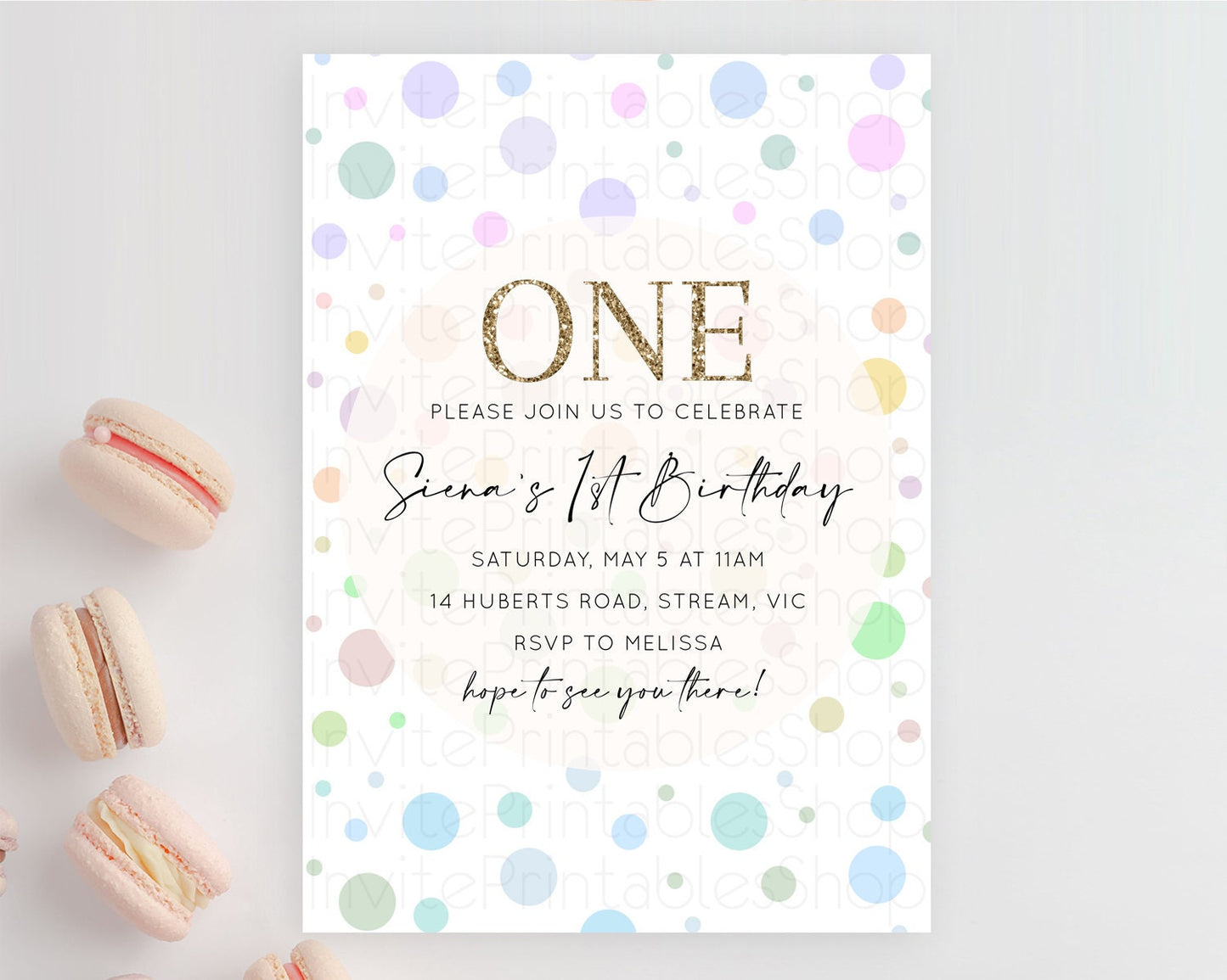 Pastel Birthday Invitation Pastel Confetti Birthday Invitation Bubbles Invitation Colorful Rainbow Confetti 2nd 1st First Birthday D10135