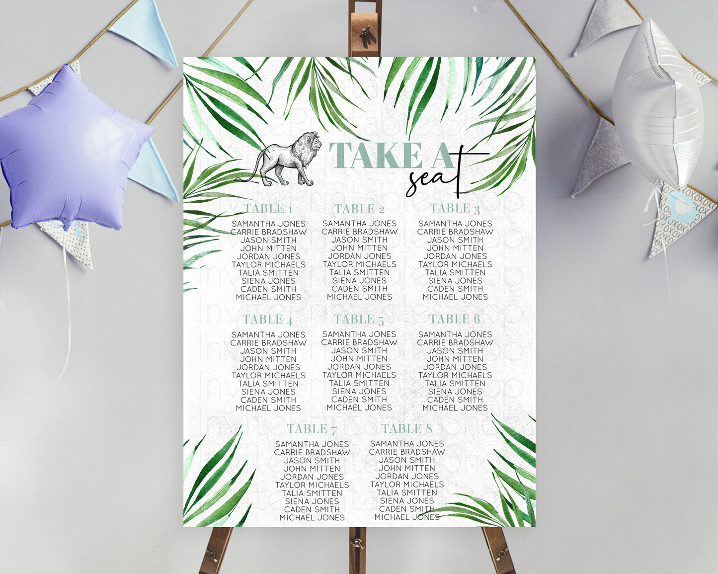 Lion Seating Chart Safari Lion Seating Chart Modern Lion Party Decor Safari Adventure Party Minimalist Lion Seating Sign Take A Seat D10845