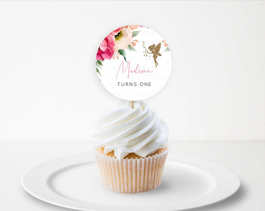 Editable Fairy Cupcake Toppers Pastel Fairy Cupcake Toppers Fairy Floral Gar