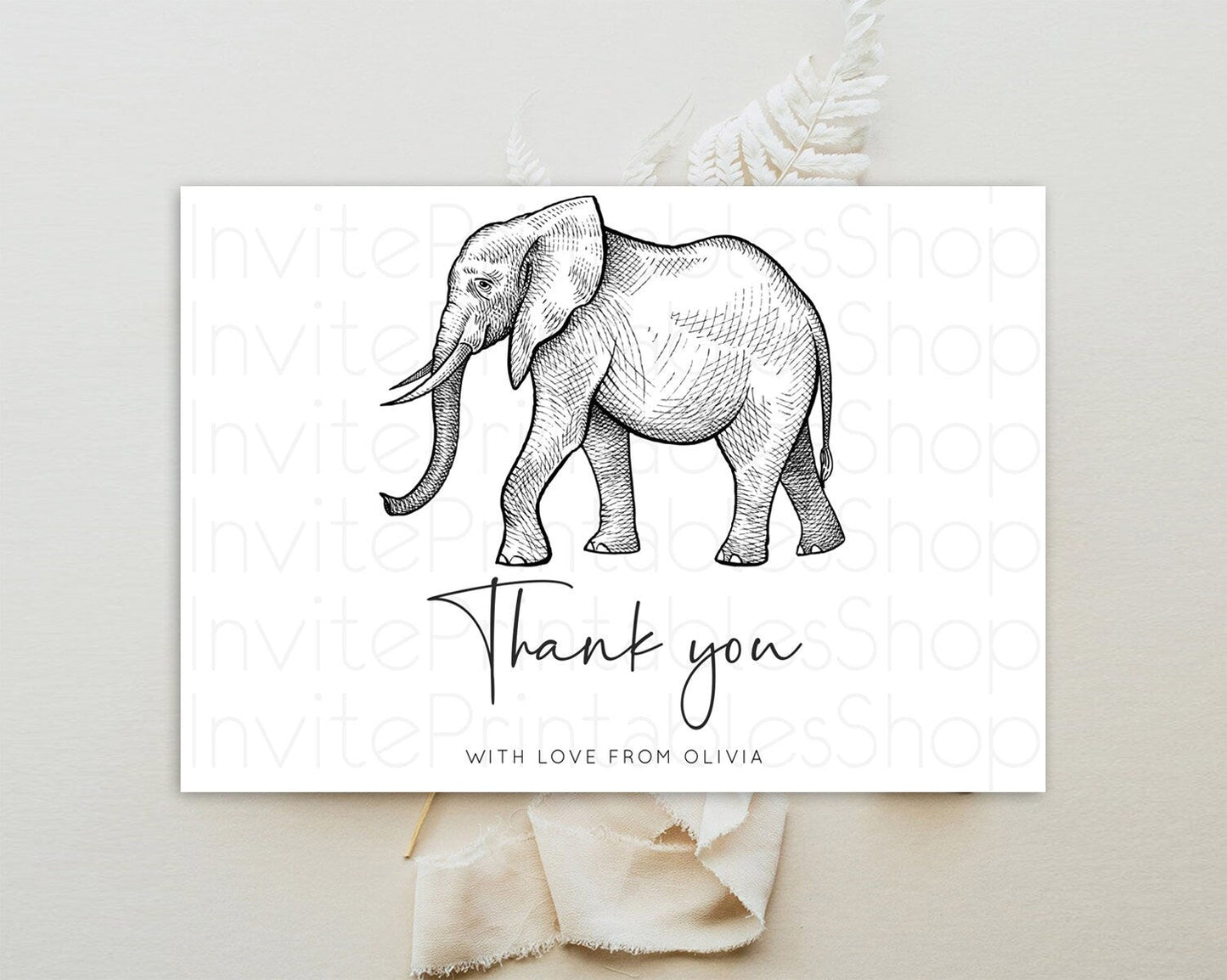 Pastel Elephant Thank You Rainbow Elephant Thank You Card Colorful Rainbow Birthday Thank You Pastel Teacher Thank You Card Template D10248