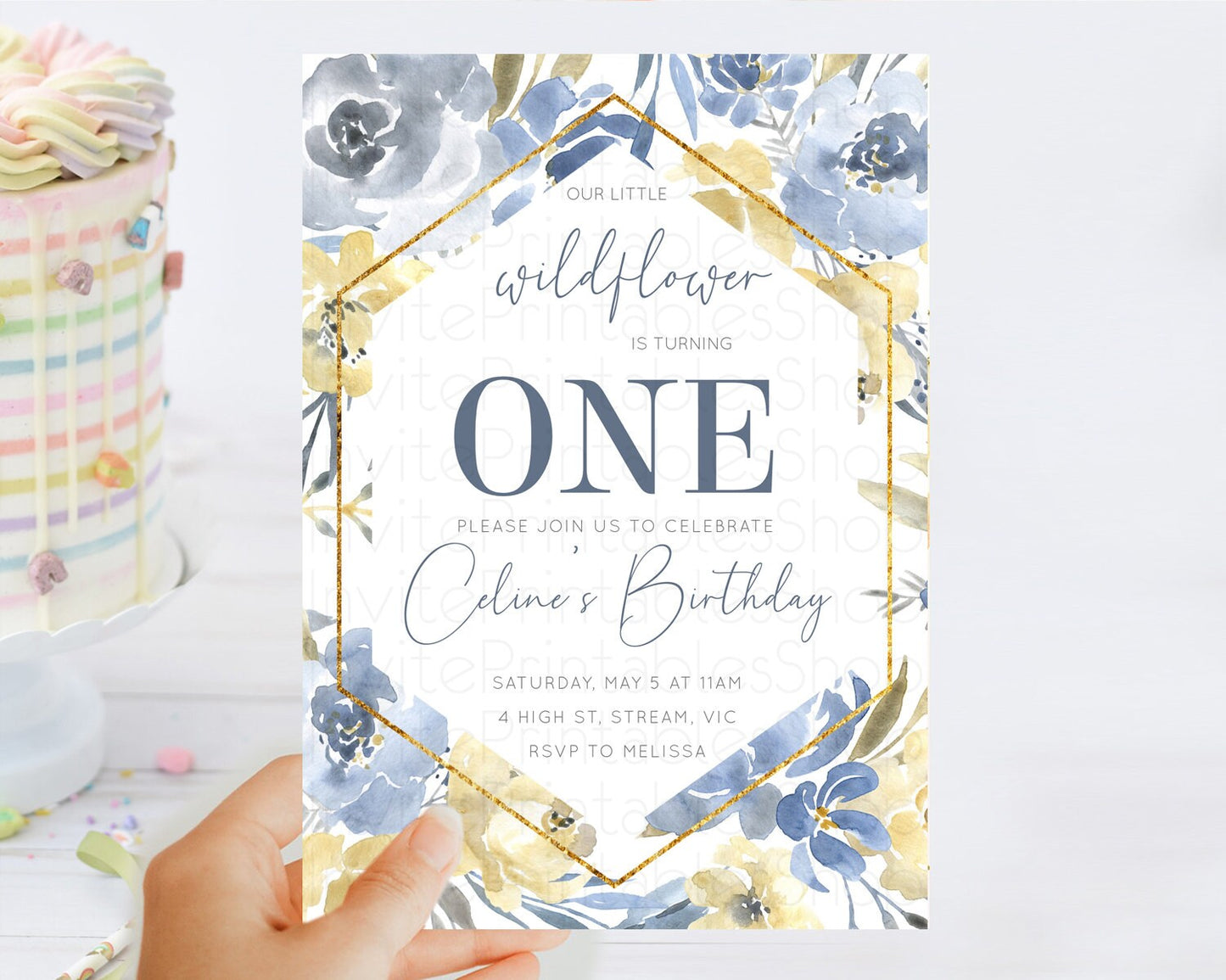 Editable Secret Garden Invitation Wildflower Birthday Invitation Pastel Flow