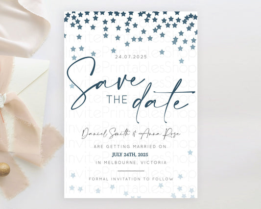 Editable Twinkle Stars Save The Date Template Pastel Twinkle Little Star Par