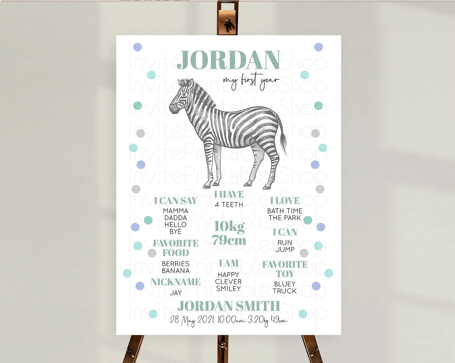 Zebra First Birthday Milestone Board Zebra Milestone Poster Zebra Decor Safari Adventure Zebra First Birthday Welcome Sign D10856