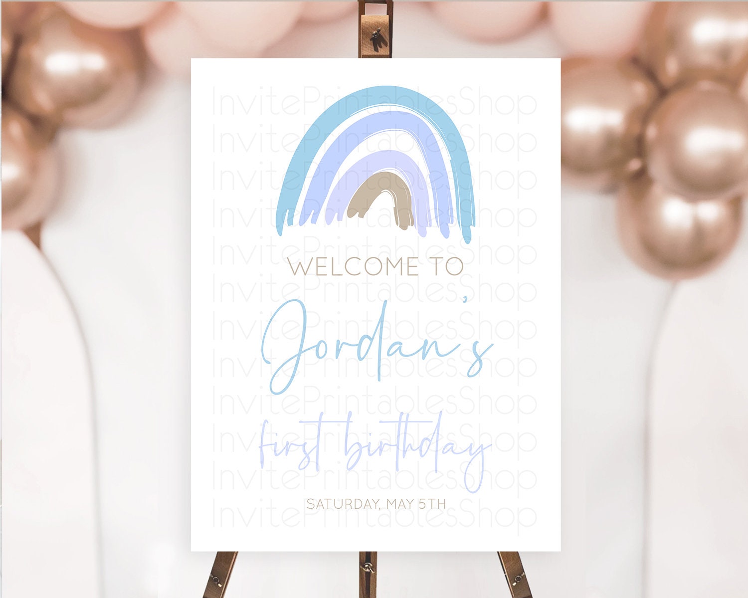 Editable Pastel Rainbow Welcome Sign Boho Rainbow Welcome Board Rainbow Welc