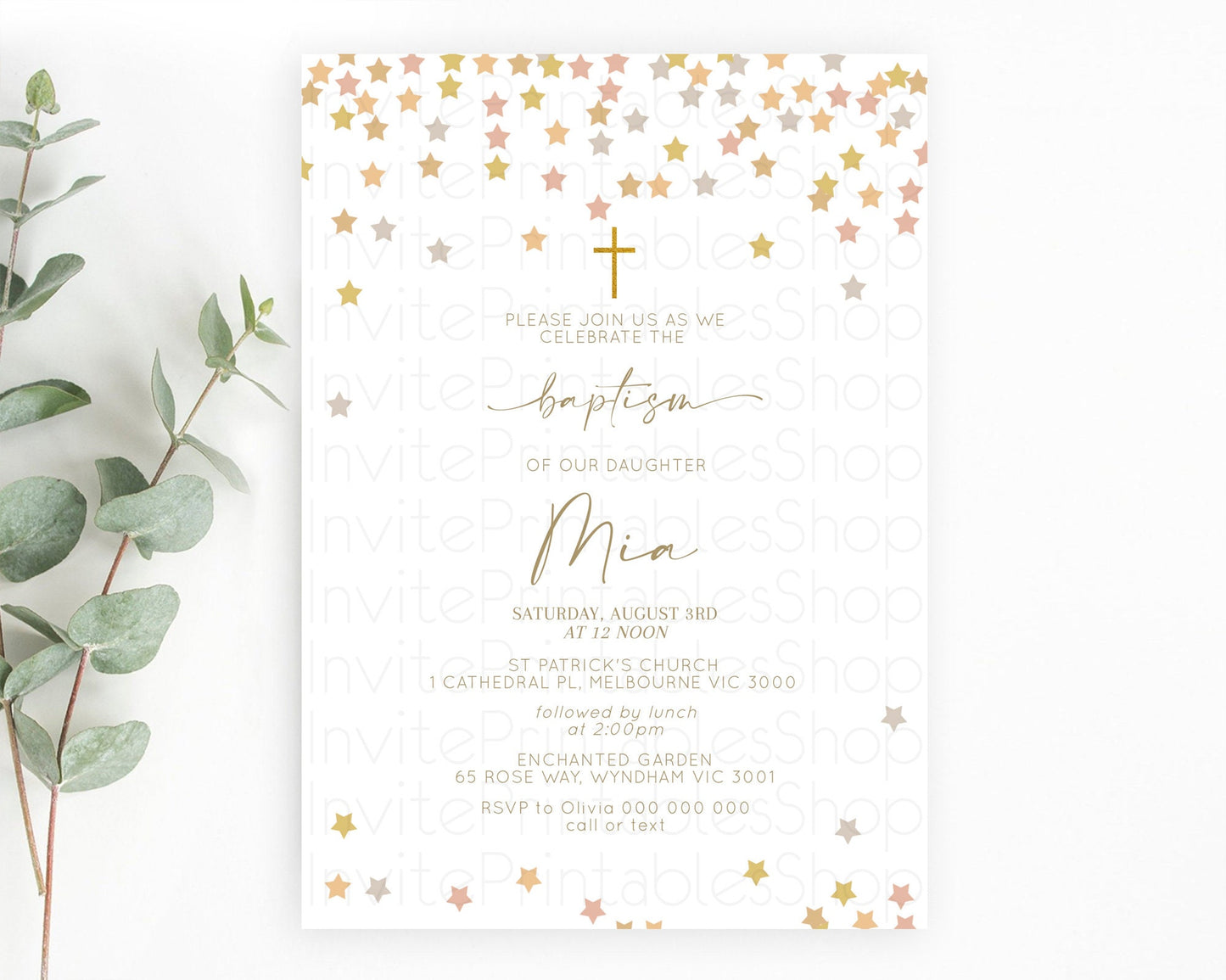 Star Baptism Invitation Pastel Stars Baptism 1st Birthday Invitation Rainbow Colors Confetti Twinkle Little Star Christening Invite D10342