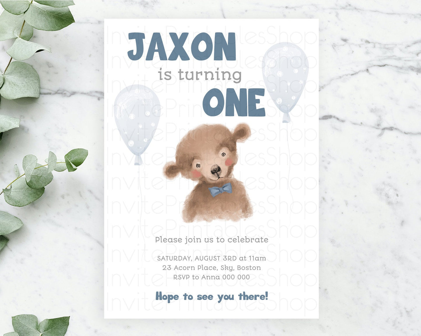 Bear Birthday Invitation Bear Invitation Forest Baby Invites Bear Woods Party Forest Adventure Bear Hunt Party 2nd First Birthday D10221