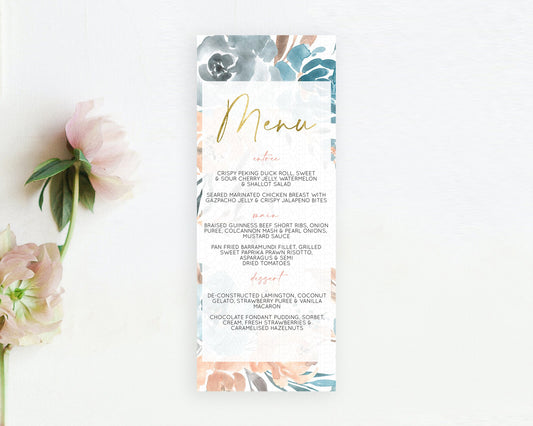 Editable Secret Garden Menu Wildflower Menu Template Pastel Flower Garden Ta