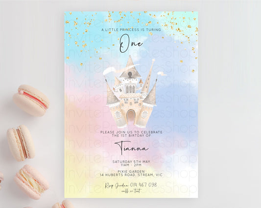 Editable Princess Birthday Invitation Princess Invitation Pastel Invitation