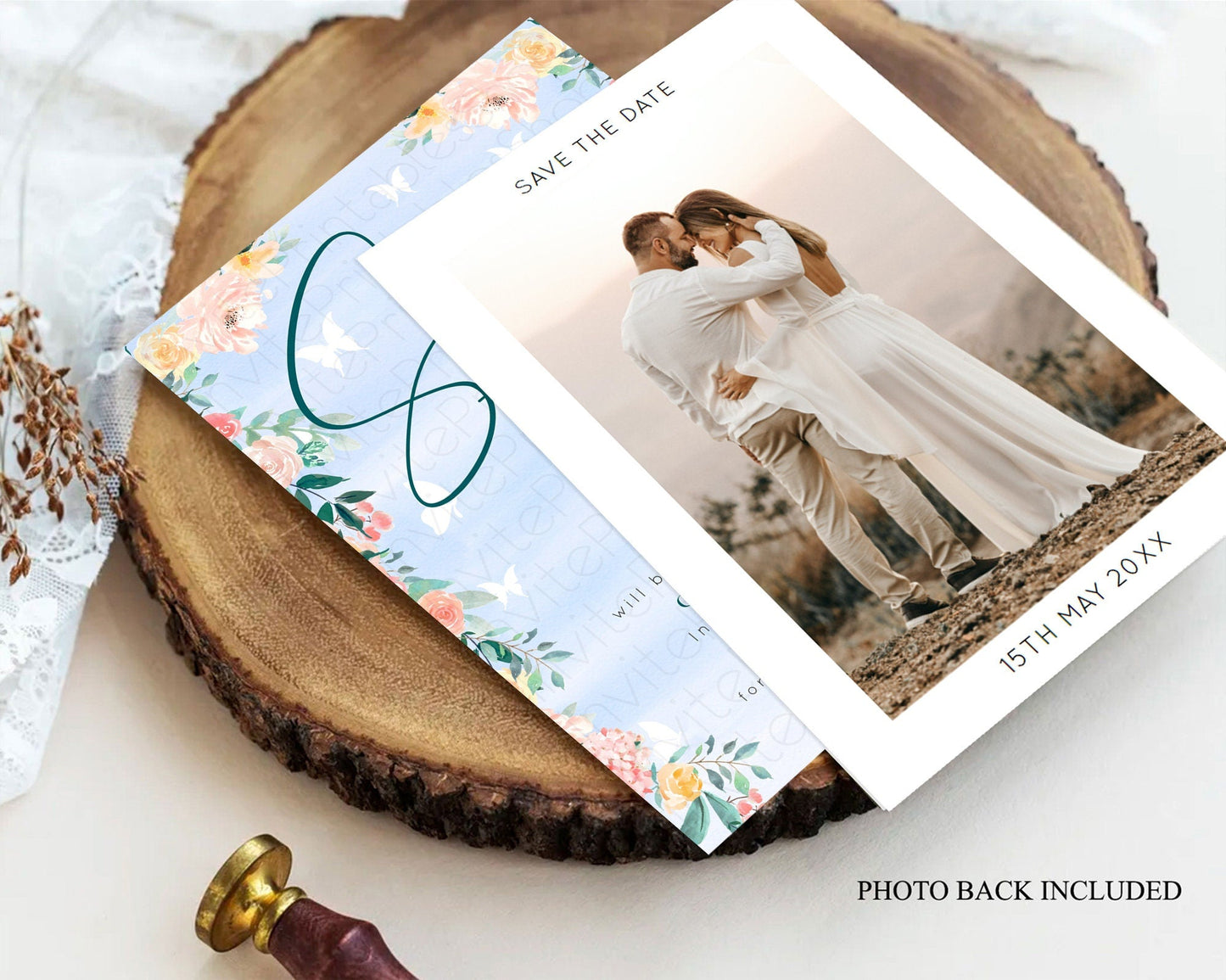 Wildflower Save The Date Template Secret Garden Save The Date Pastel Floral Garden Party Boho Flowers Birthday Baby Shower Wedding D10337