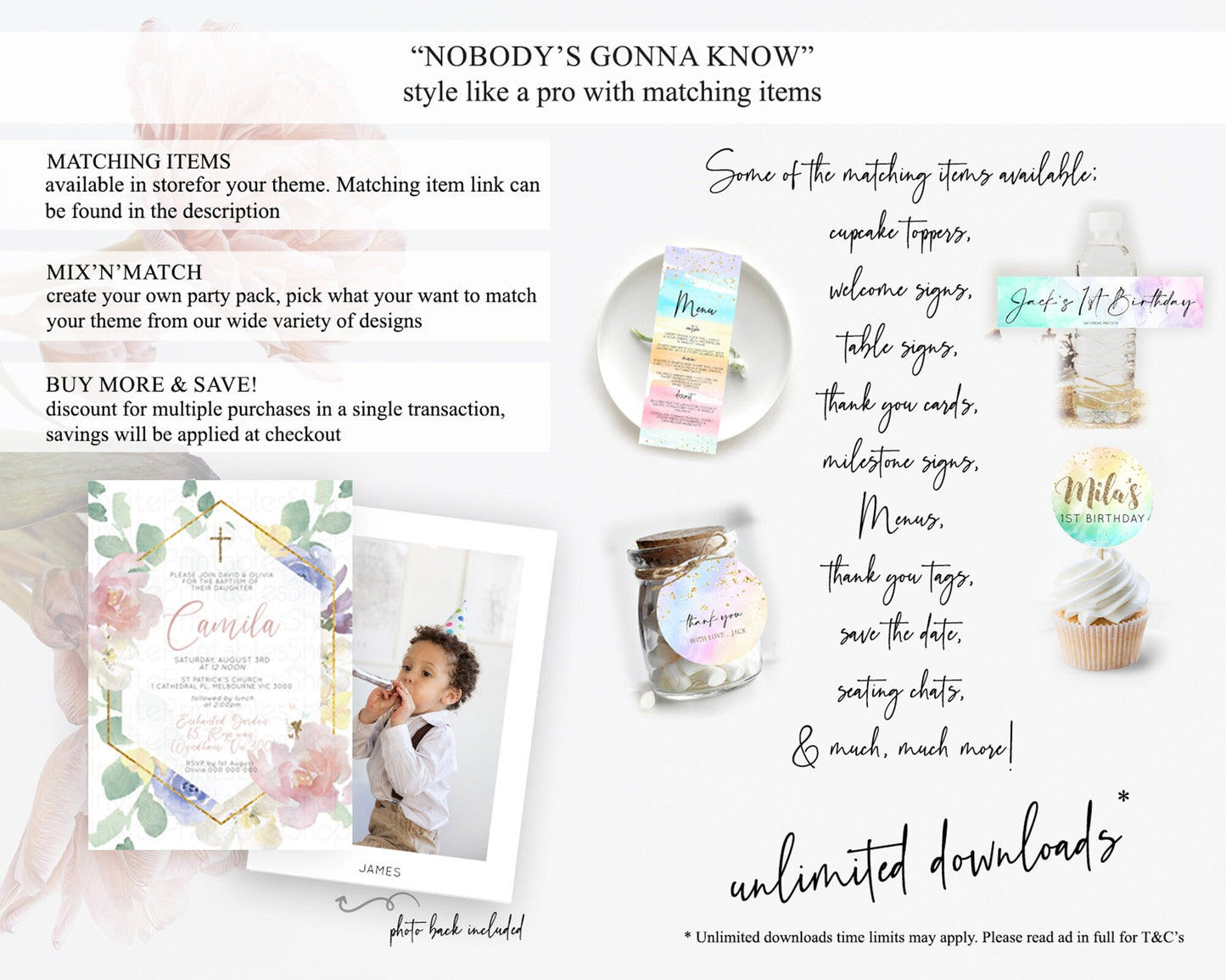 Fairy Baptism Invitation Fairy Baptism 1st Birthday Invitation Enchanted Secret Garden Christening Invite Pastel Floral Butterfly D10294