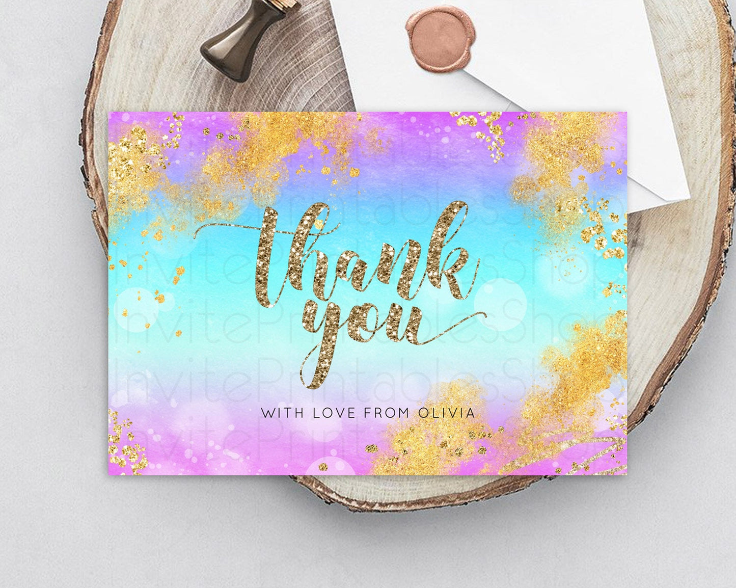 Editable Pastel Thank You Rainbow Thank You Card Colorful Pastel Birthday Th