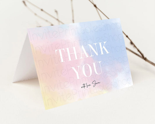 Editable Pastel Thank You Rainbow Thank You Card Colorful Pastel Birthday Th