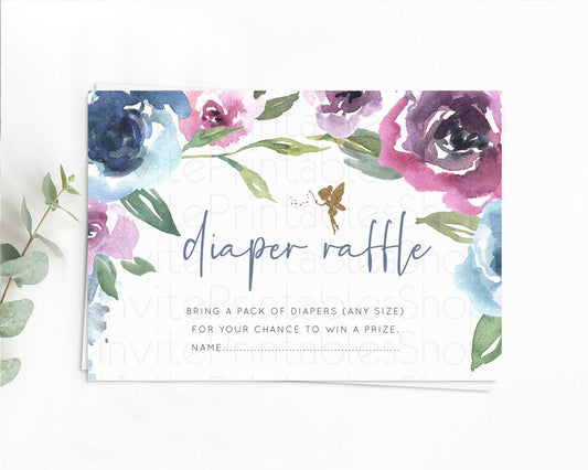 Editable Fairy Diaper Raffle Card Fairy Diaper Insert Enchanted Garden Fairy