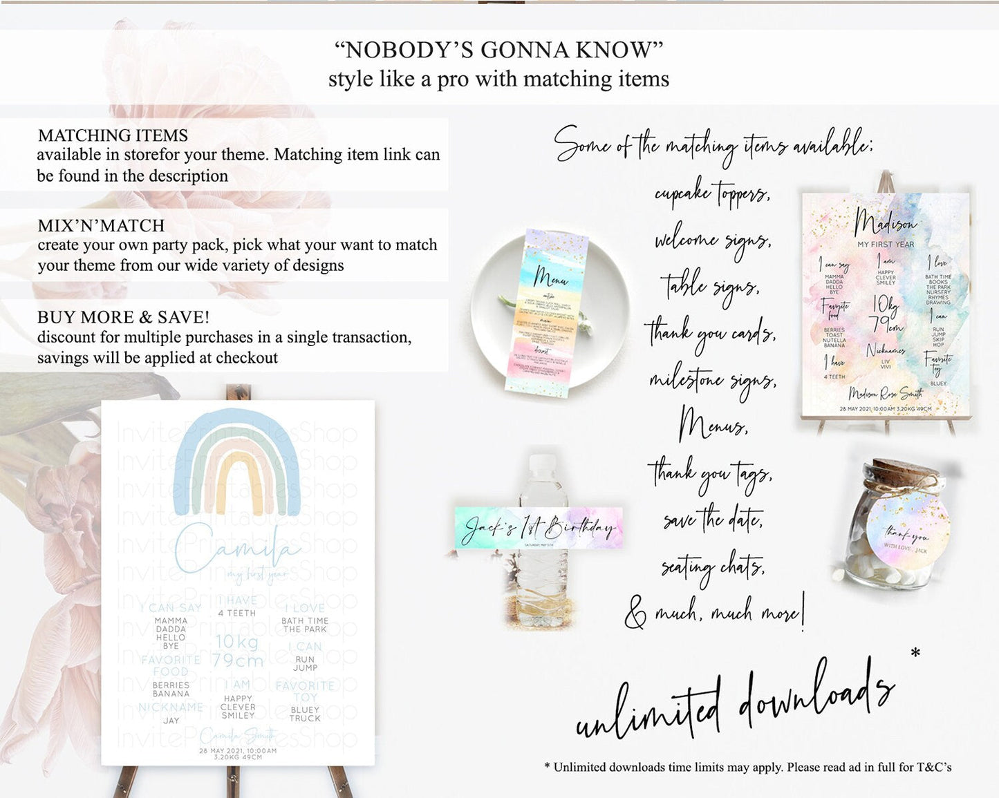 Pastel Rainbow First Birthday Milestone Poster Boho Rainbow Milestone Board Rainbow Milestone Pastel Milestone Rainbow 1st Birthday D10200