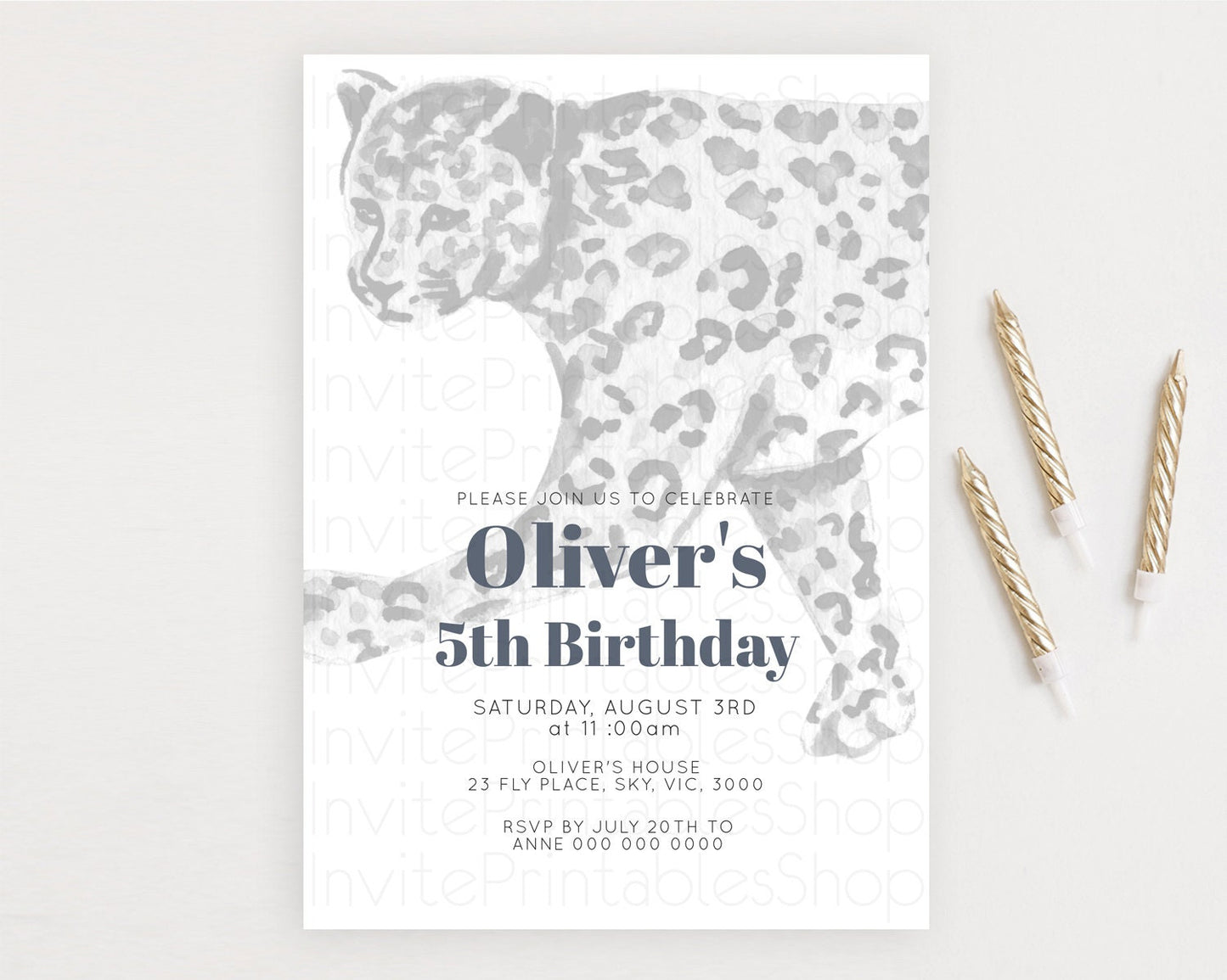 Cheetah Birthday Invitation Cheetah Invitation Cheetah Birthday Cheetah Safari Adventure Invite Cheetah Palm Leaf Invite Zoo Party D10314