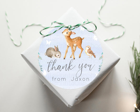 Editable Fawn Thank You Tags Deer Thank You Gift Tags Pastel Floral Deer Fav