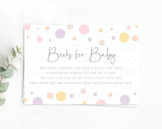 Editable Rainbow Books For Baby Card Pastel Sprinkles Book Insert Pastel Rai