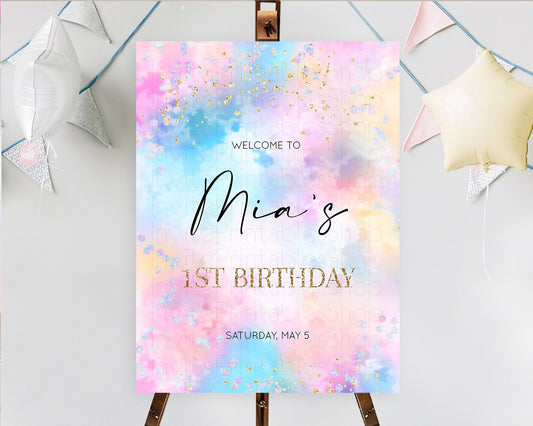 Editable Pastel Welcome Sign Pastel Rainbow Welcome Sign Colorful Rainbow Co