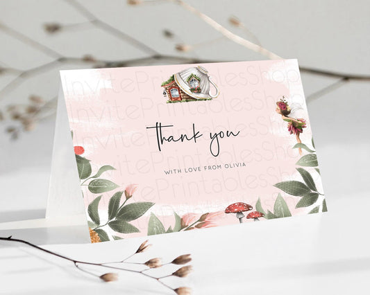 Editable Fairy Thank You Fairy Thank You Card Enchanted Garden Pastel Butter