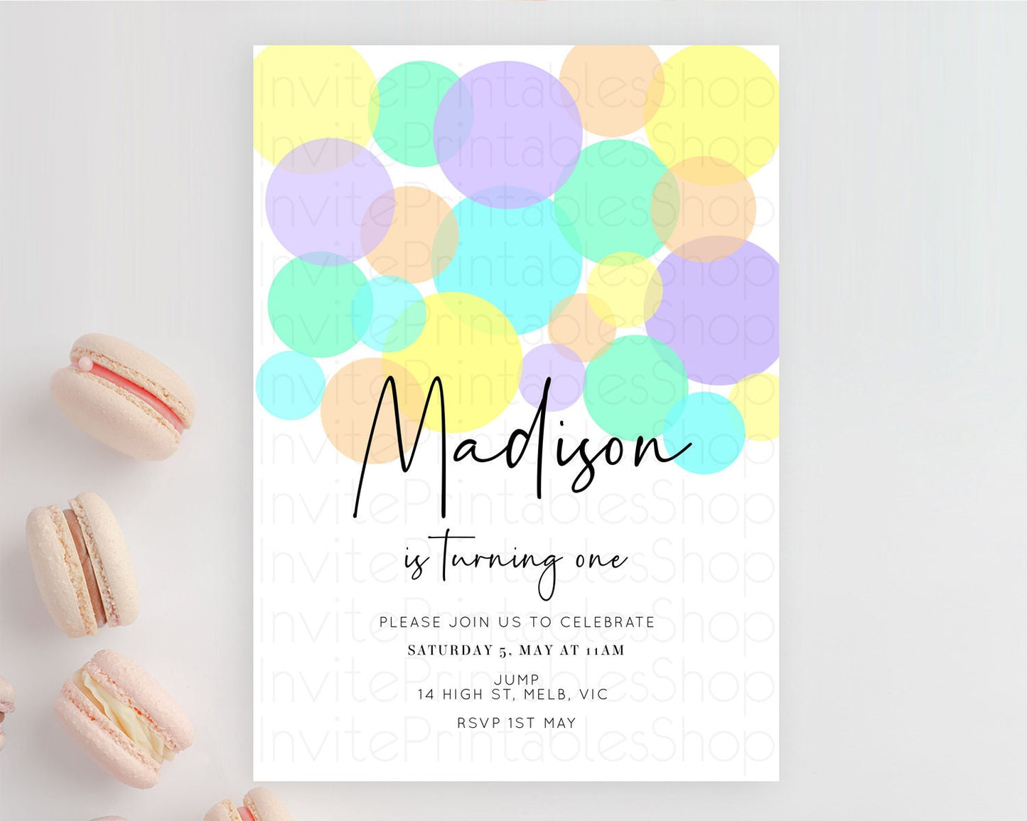 Editable Pastel Birthday Invitation Pastel Confetti Birthday Invitation Bubb