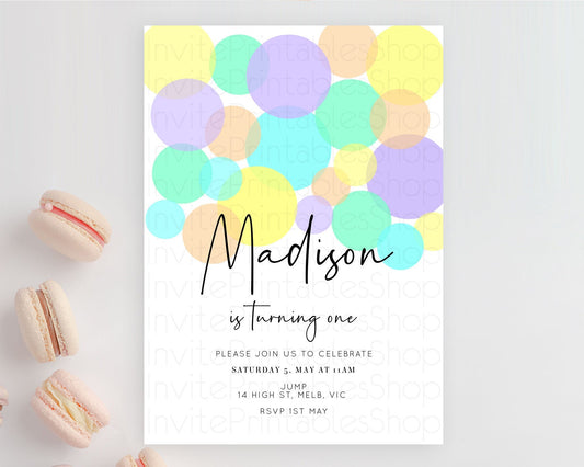 Editable Pastel Birthday Invitation Pastel Confetti Birthday Invitation Bubb