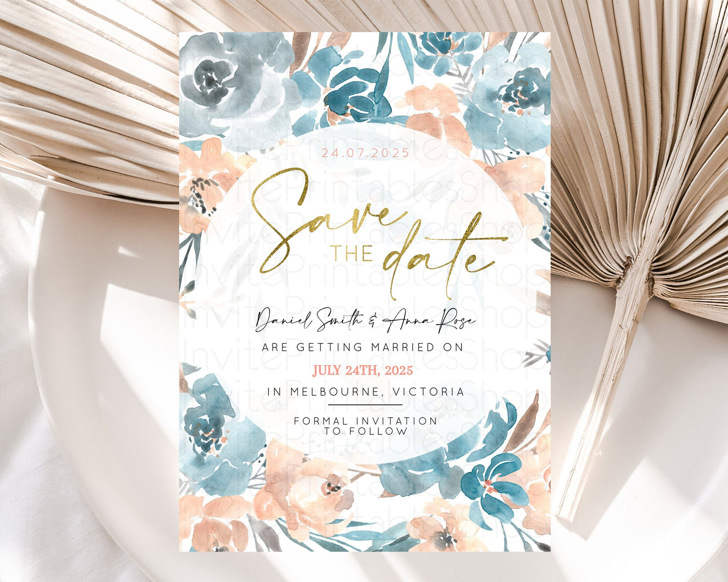 Wildflower Save The Date Template Secret Garden Save The Date Pastel Floral Garden Party Boho Flowers Birthday Baby Shower Wedding D10190