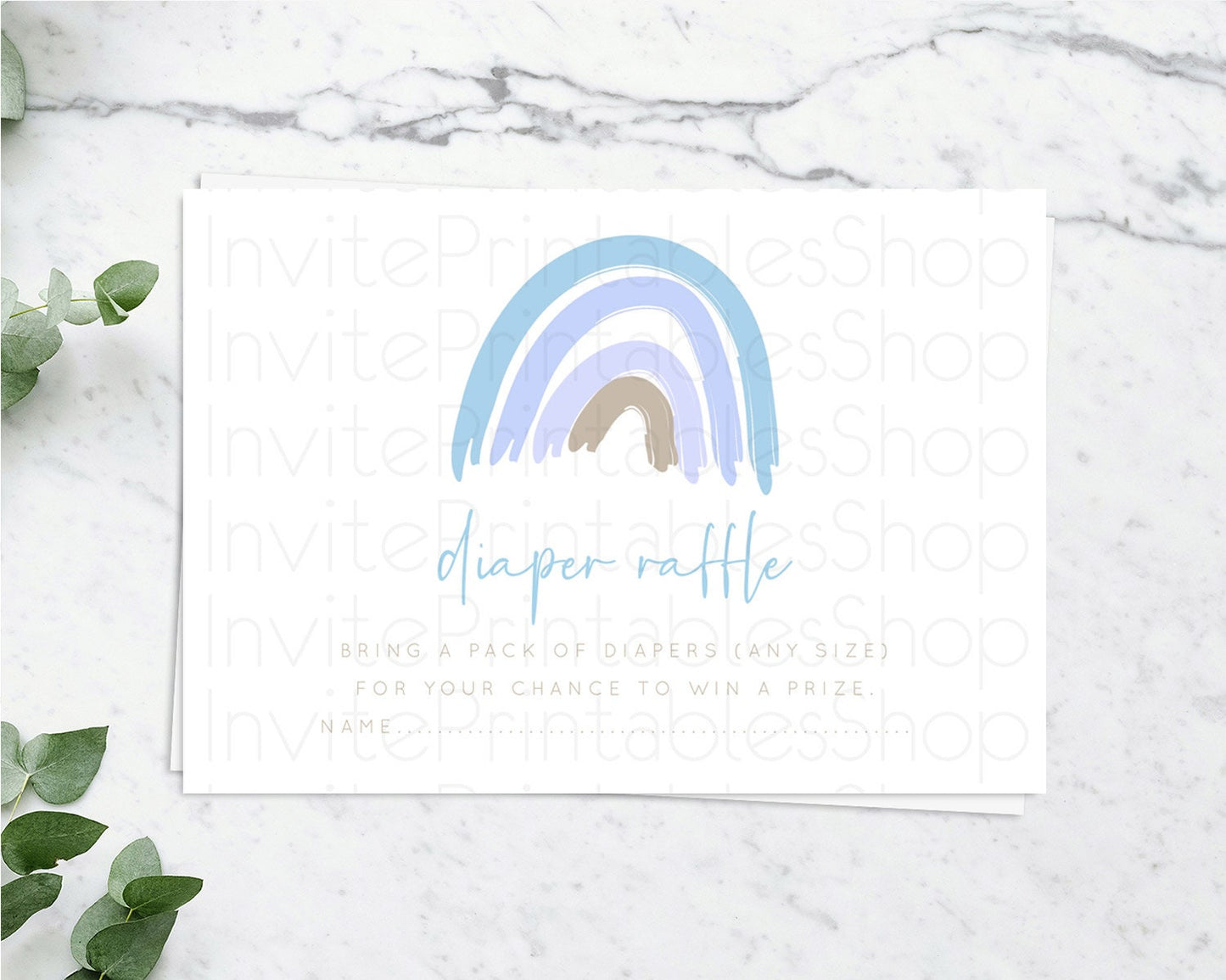 Pastel Rainbow Diaper Raffle Card Boho Rainbow Diaper Insert Boho Rainbow Diaper Ticket Pastel Watercolor Baby Shower Raffle Game D10352