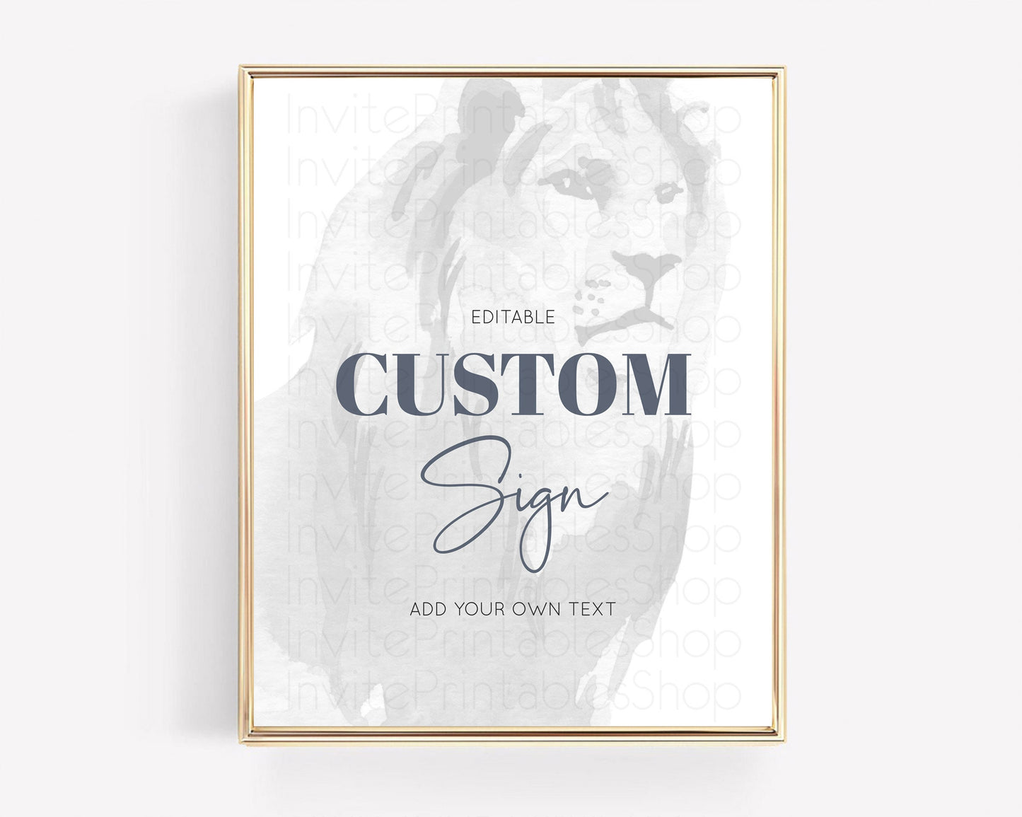 Lion Table Sign Decor Lion Safari Adventure Party Dried Palm Ferns Zoo 1st Birthday Baptism Baby Shower Bridal Shower Wedding D10299