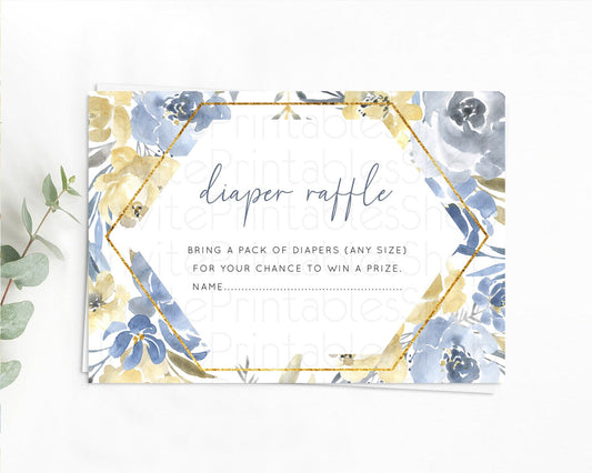 Editable Secret Garden Diaper Raffle Card Boho Wildflower Diaper Raffle Inse