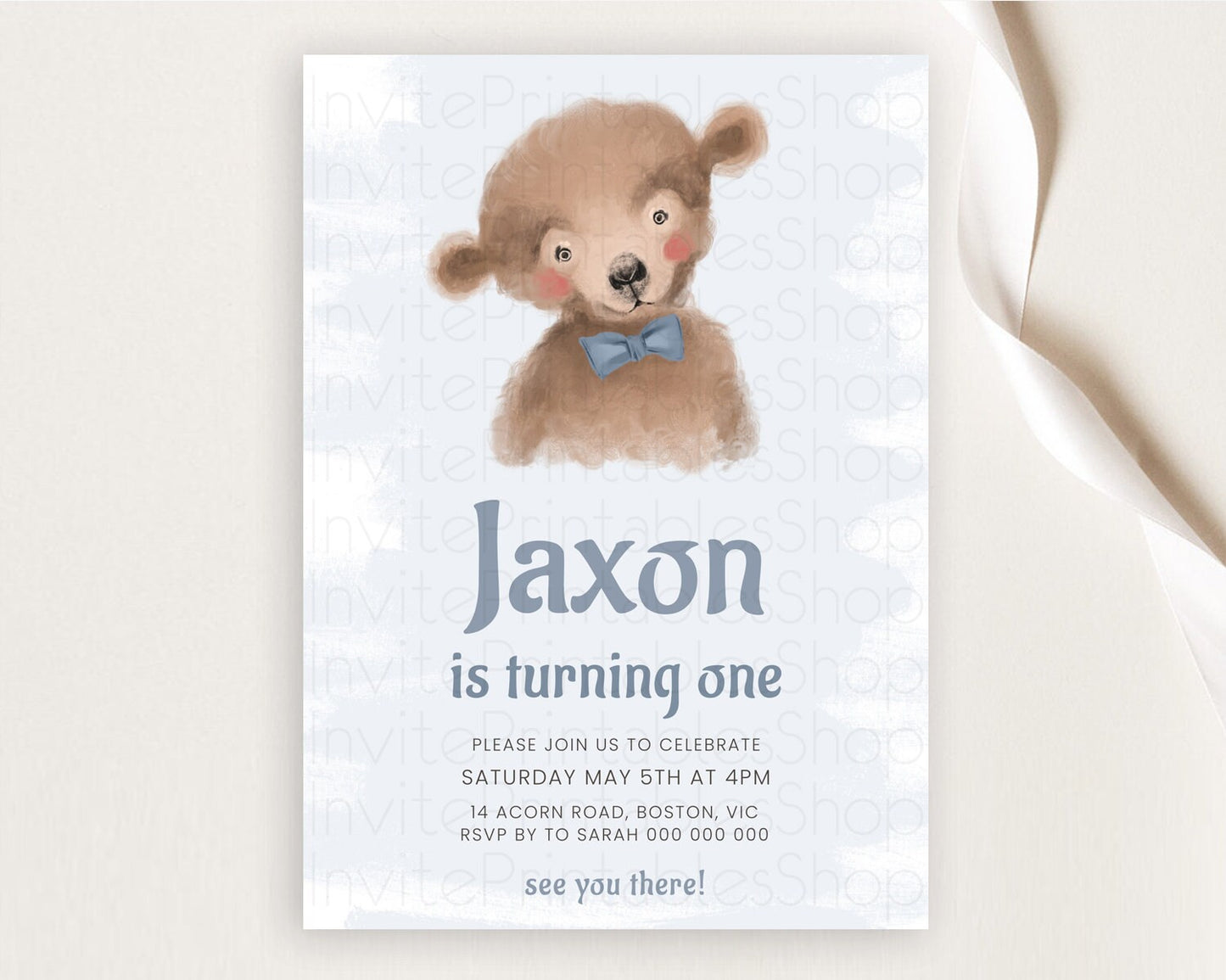 Bear Birthday Invitation Bear Invitation Forest Baby Invites Bear Woods Party Forest Adventure Bear Hunt Party 2nd First Birthday D10541