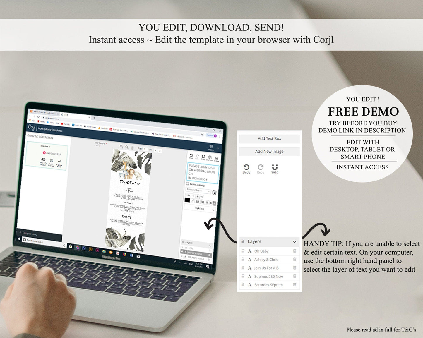 Safari Menu Safari Menu Template Lion Gorilla Elephant Rhino Tropical Palm Zoo Table Decor Safari Dinner Dessert Menu Food Menu D10599