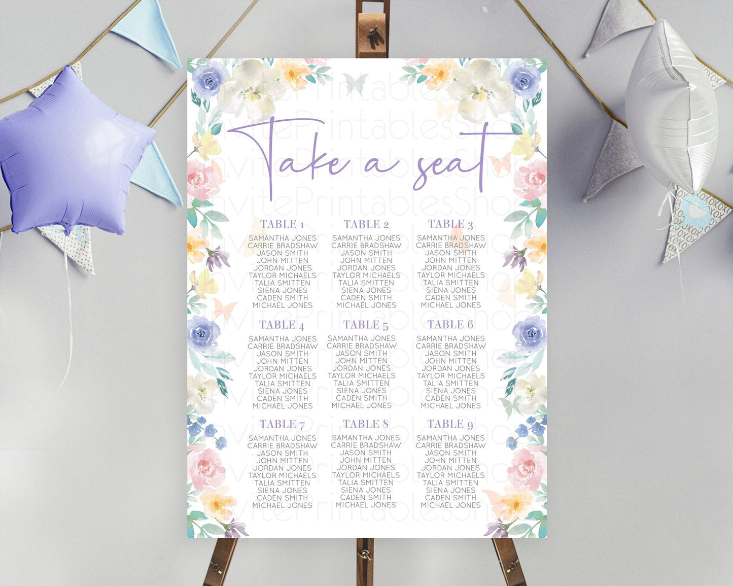 Secret Garden Seating Chart Wildflower Seating Chart Pastel Flowers Seating Chart Enchanted Garden Boho Floral Take A Seat Decor D10710
