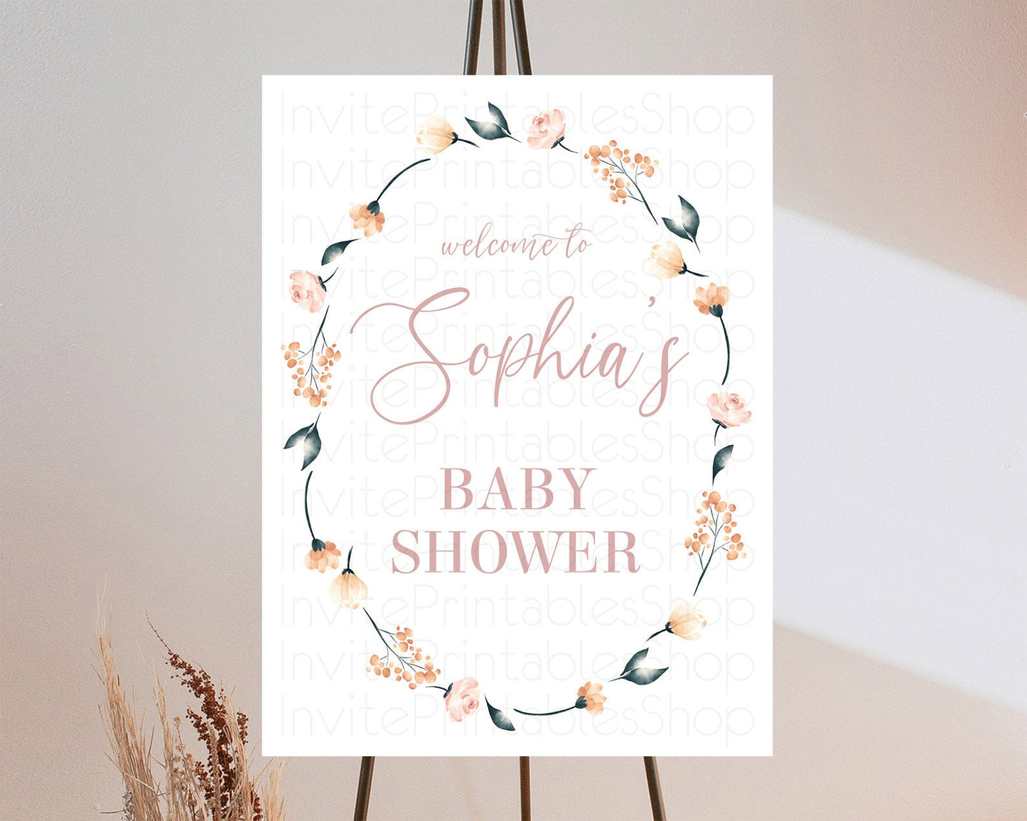 Secret Garden Baby Shower Welcome Sign Wildflower Welcome Board Pastel Flower Garden Welcome Poster Boho Wildflower Welcome Sign D10240