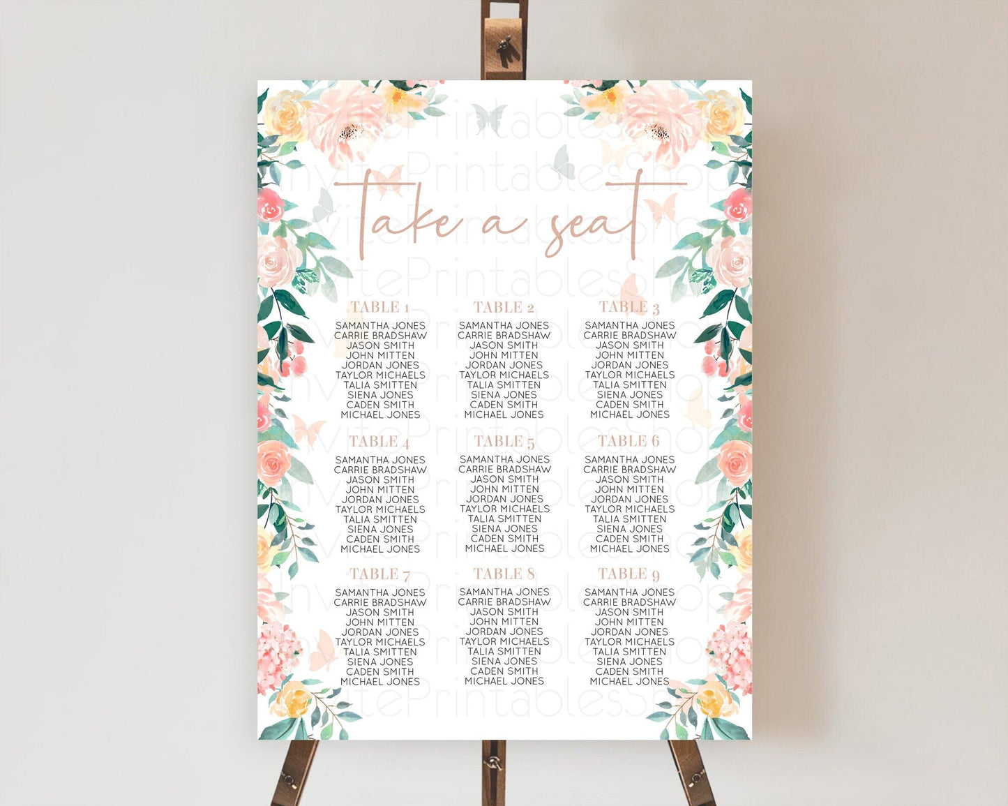 Secret Garden Seating Chart Wildflower Seating Chart Pastel Flowers Seating Chart Enchanted Garden Boho Floral Take A Seat Decor D10706