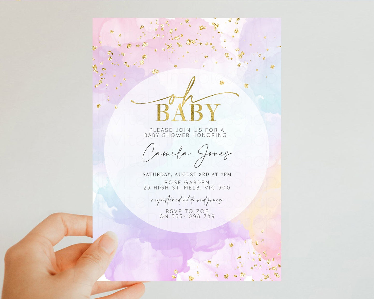 Pastel Baby Shower Invitation Rainbow Baby Shower Invitation Watercolor Ombre Invitation Rainbow Pastel Invite Colorful Glitter Shower 599v1