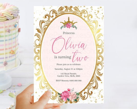 Editable Princess Birthday Invitation Castle Invitation Royal Birthday Fairy