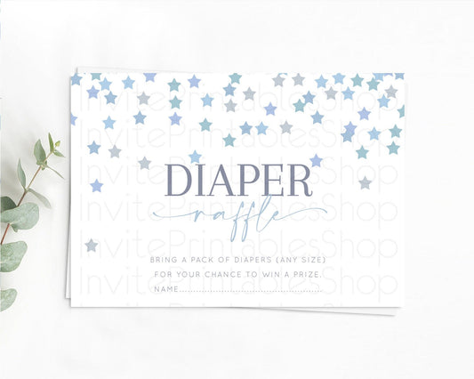 Editable Pastel Star Diaper Raffle Card Shooting Star Diaper Raffle Insert T