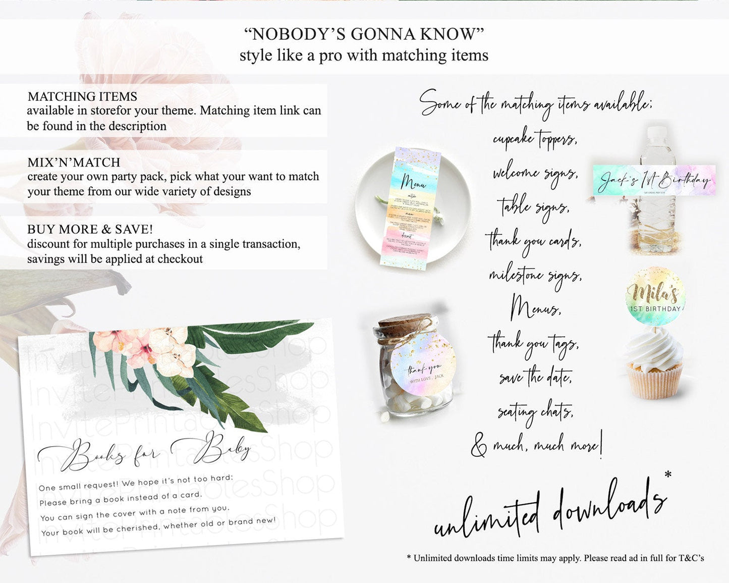 Tropical Books For Baby Card Tropical Book Insert Palm Leaf Book Card Fern Frangipani Floral White Orchid Guests Book Poem Request D11011