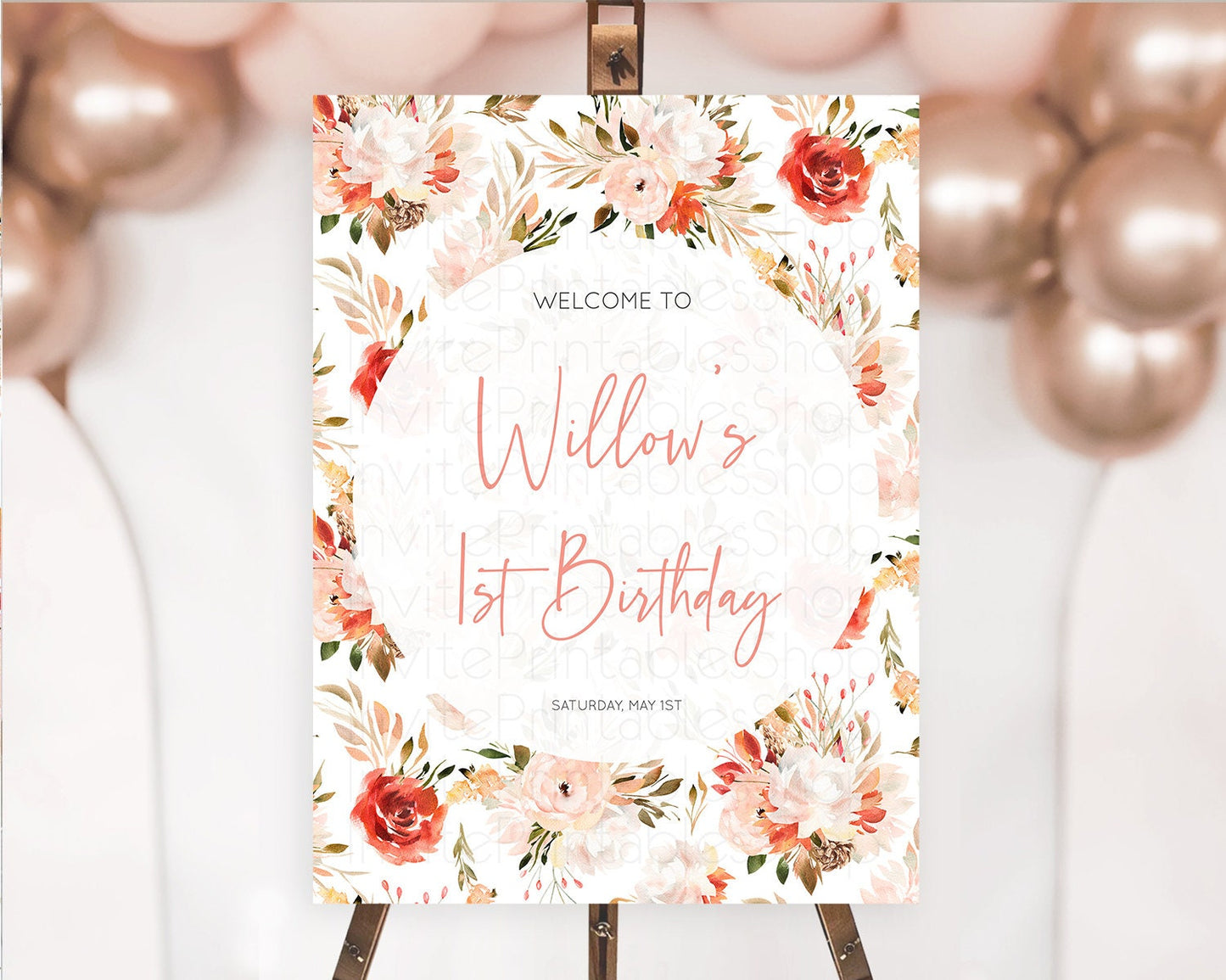 Secret Garden Welcome Sign Wildflower Welcome Board Pastel Flower Garden Welcome Poster Boho Wildflower First Birthday Welcome Sign D10540