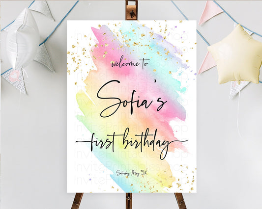 Editable Pastel Welcome Sign Pastel Rainbow Welcome Sign Colorful Rainbow Co