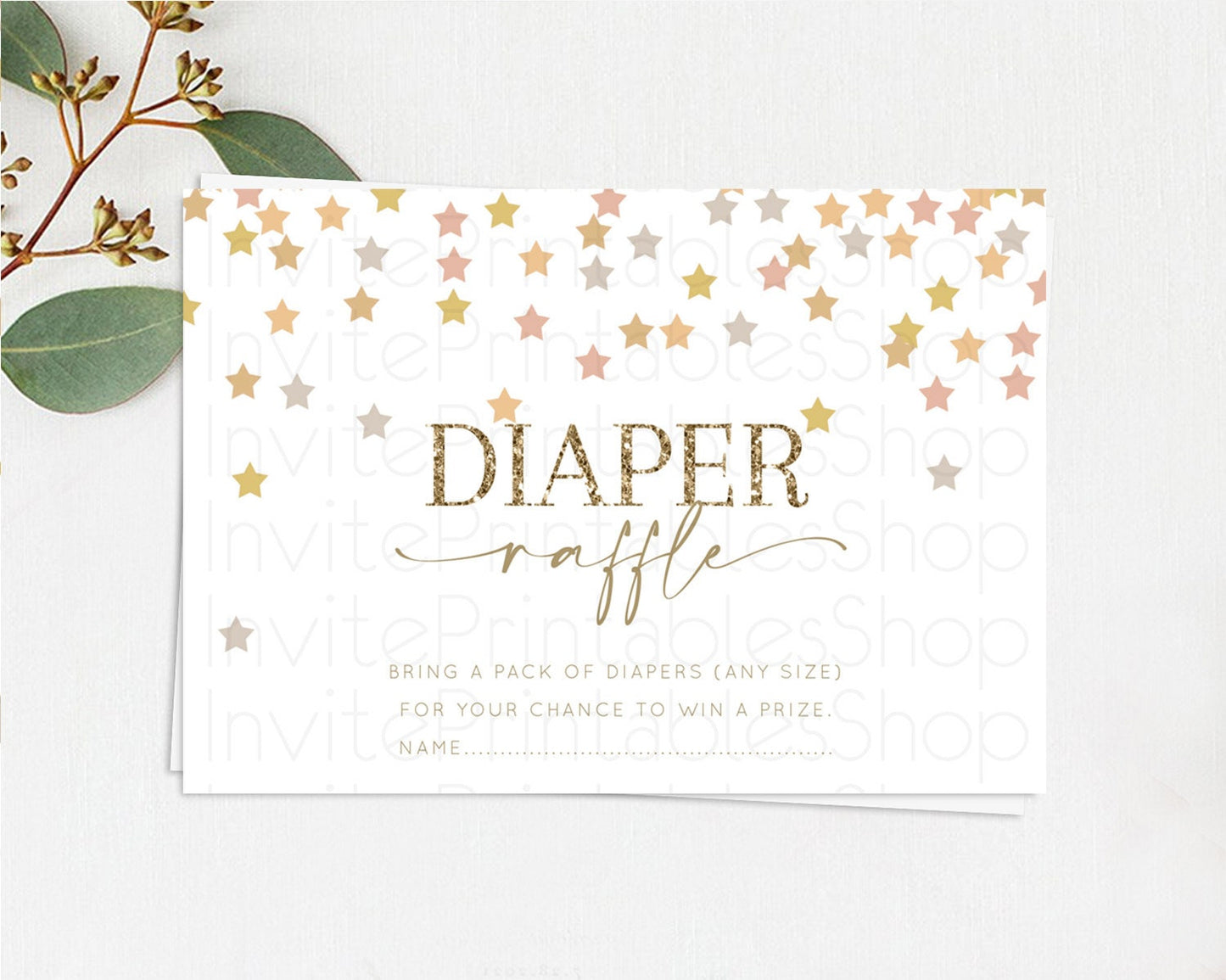 Pastel Star Diaper Raffle Card Shooting Star Diaper Raffle Insert Twinkle Little Star Diaper Ticket Rainbow Confetti Raffle Game D10342