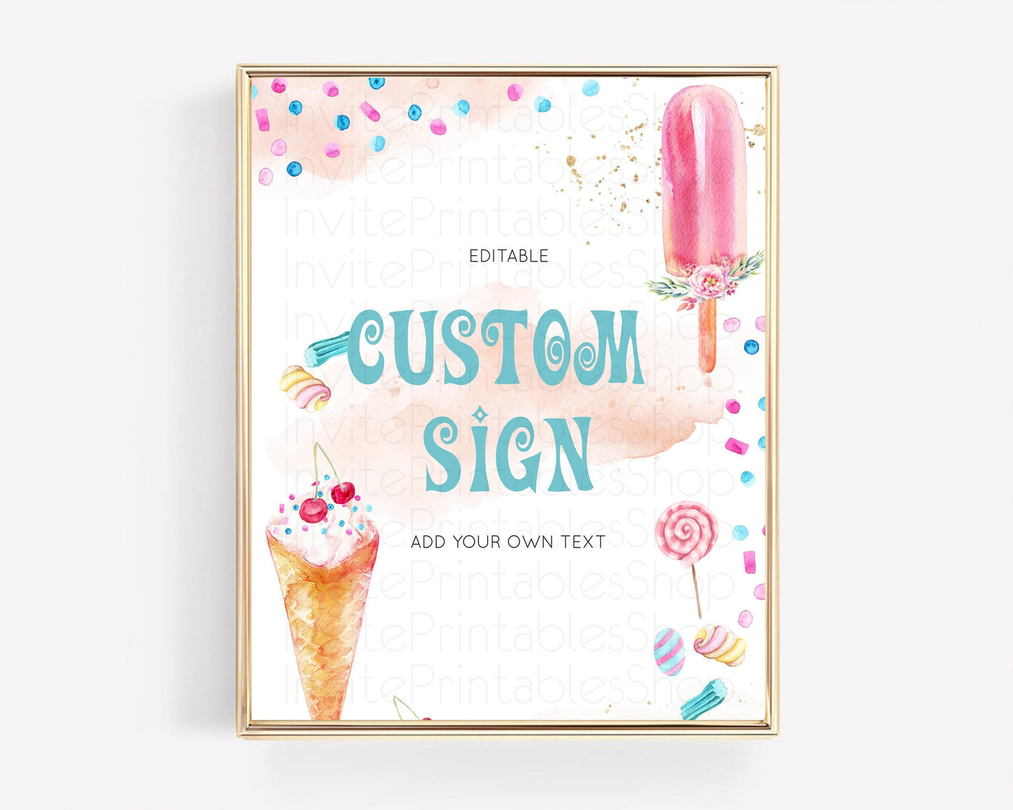 Ice Cream Sign Template Sweet One Sign Candy Table Sign Decor Heres The Scoop Party Pastel Candy Theme Birthday Baptism Baby Shower D10554