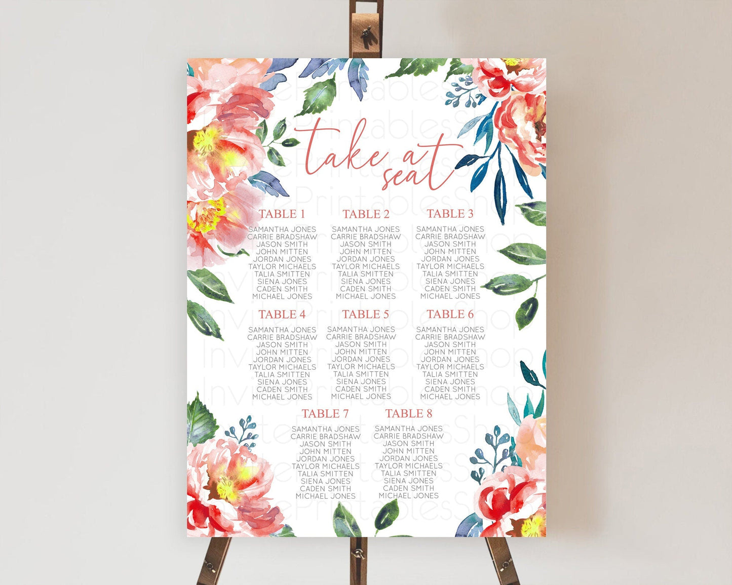Secret Garden Seating Chart Wildflower Seating Chart Pastel Flowers Seating Chart Enchanted Garden Boho Floral Take A Seat Decor D10751