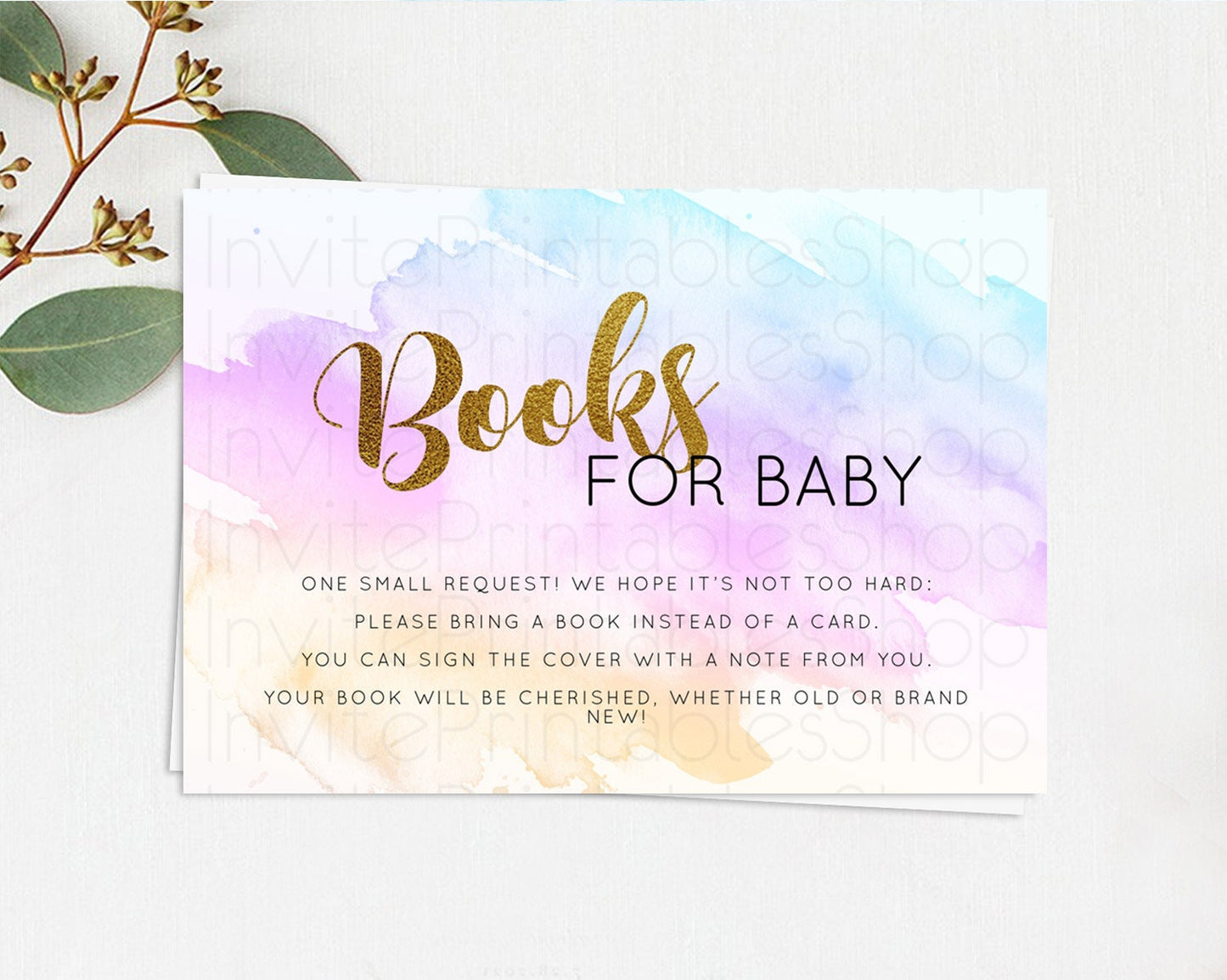 Pastel Books For Baby Card Pastel Rainbow Book Insert Colorful Ombre Watercolor Book Card Confetti Glitter Baby Book Poem Request D11027