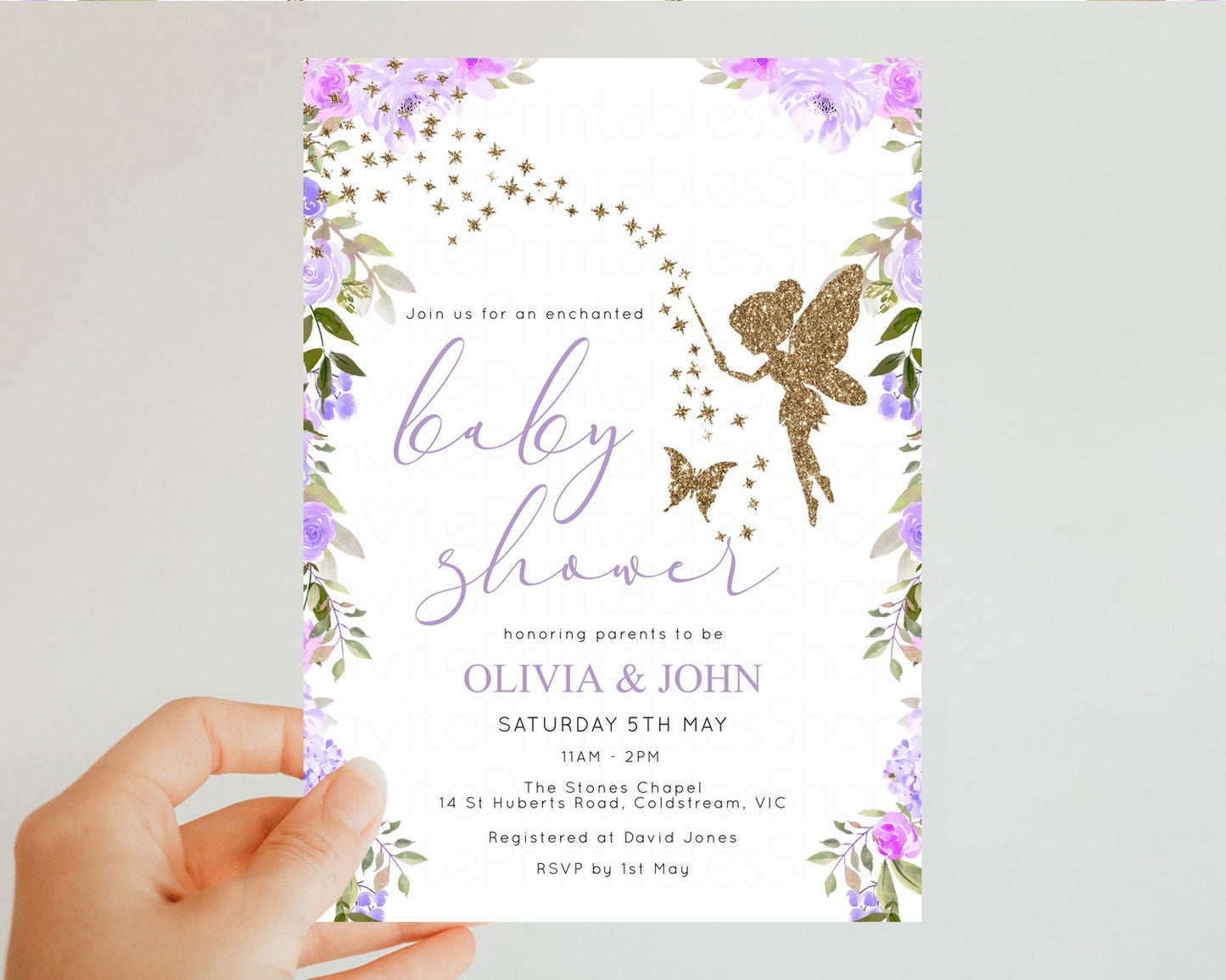 Fairy Baby Shower Invitation Enchanted Forest Baby Shower Secret Garden Shower Whimsical Floral Shower Boho Botanical High Tea Party D10910