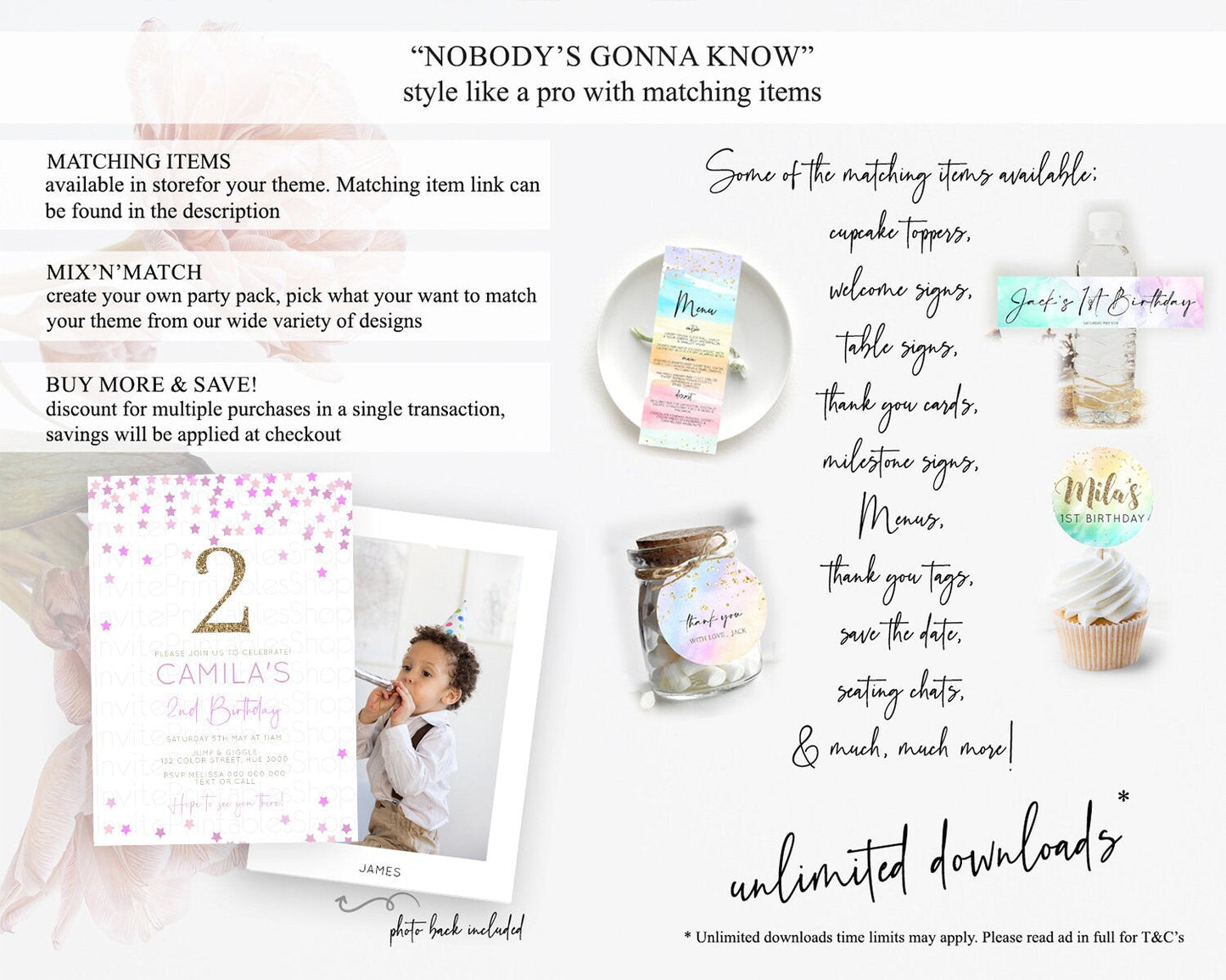 Star Birthday Invitation Pastel Stars Invite Shooting Star Party Rainbow Colorful Confetti Twinkle Little Star 2nd First Birthday D10403