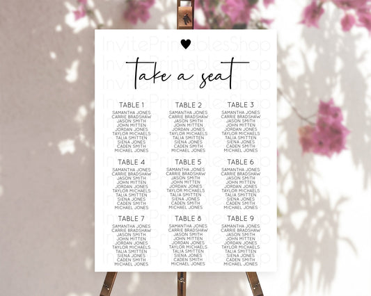 Editable White Black Seating Chart White Minimalist Seating Chart Plain Seat