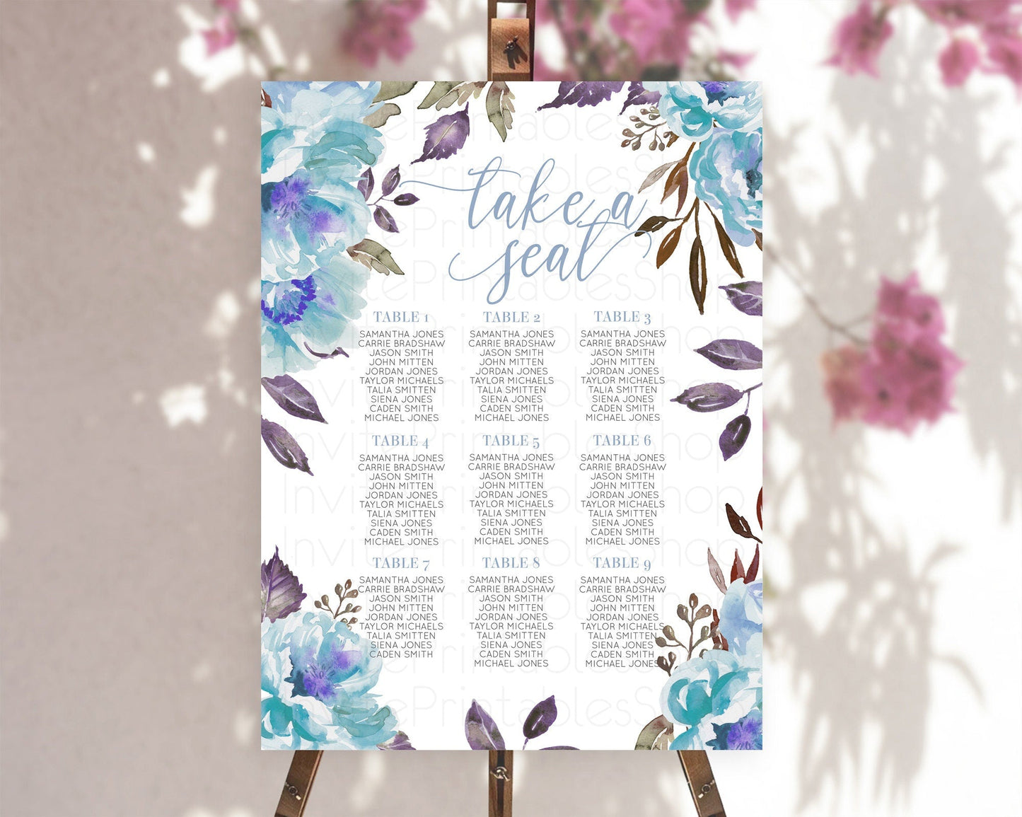 Secret Garden Seating Chart Wildflower Seating Chart Pastel Flowers Seating Chart Enchanted Garden Boho Floral Take A Seat Decor D10730