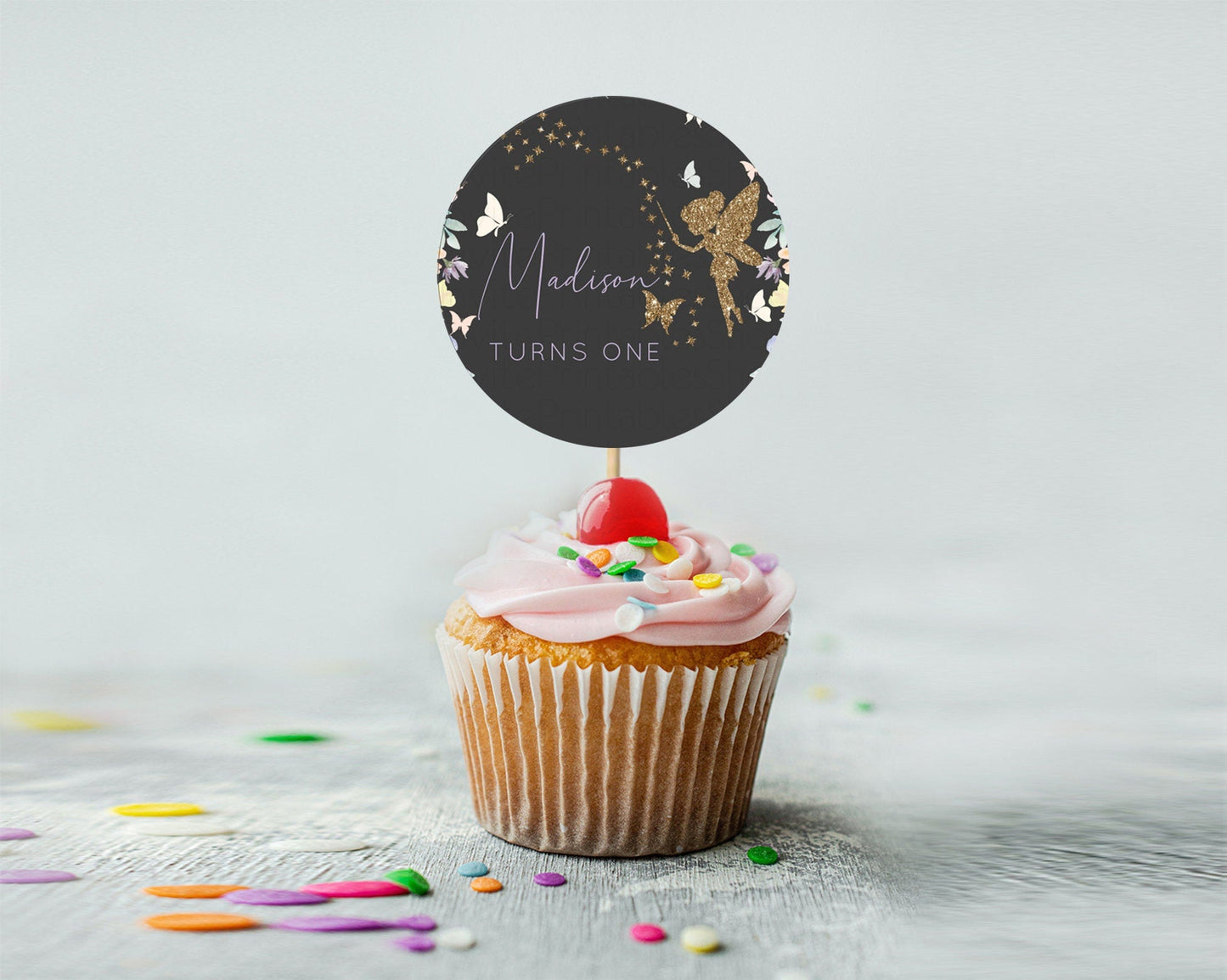 Fairy Cupcake Toppers Pastel Fairy Cupcake Toppers Fairy Floral Garden Cupcake Topper Enchanted Garden Floral Butterfly Party Decor D10881