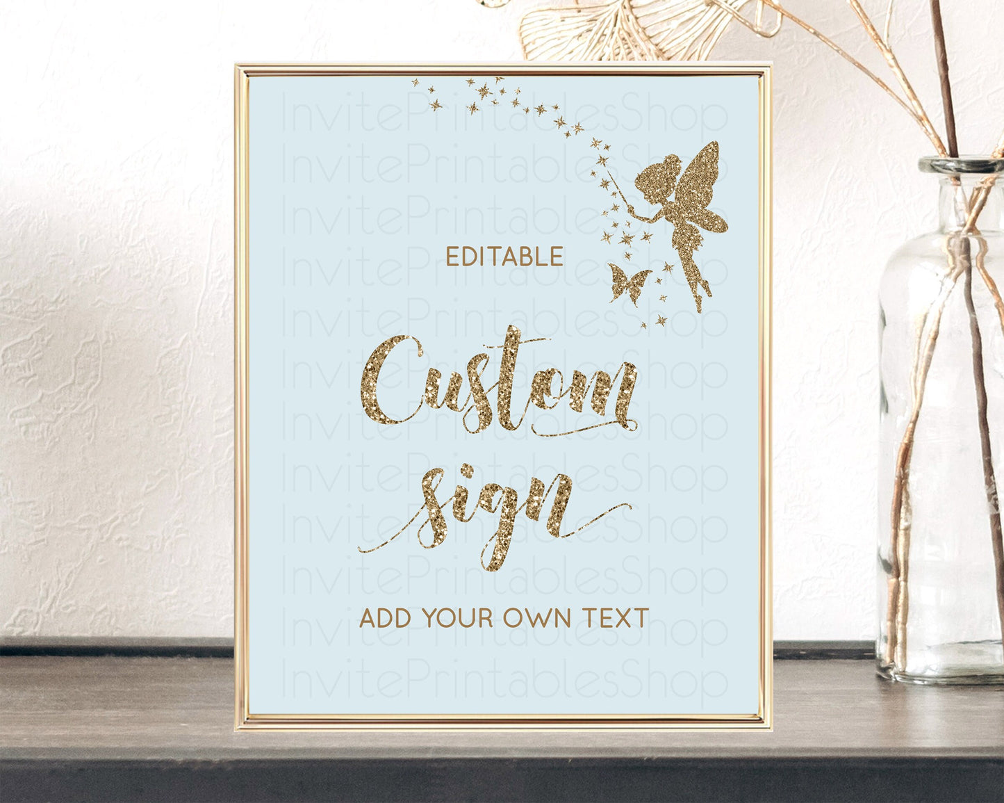 Fairy Sign Enchanted Garden Table Sign Décor Pastel Floral Butterfly Party Secret Garden Birthday Baptism Baby Shower Bridal Shower D10907